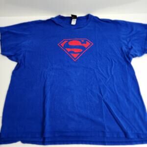 DC Comics Superman Logo Superhero Short Sleeve Blue & Red T-Shirt Men's Size XL